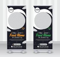Today's special food menu and restaurant roll up banner x or roll up banner design template vector
