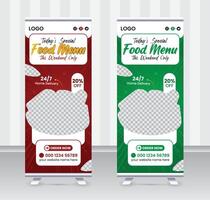 Today's special food menu and restaurant roll up banner x or roll up banner design template vector