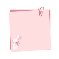 Cute label name tag with rabbit illustration png