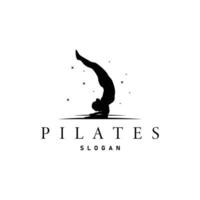Pilates Pose Logo, Yoga Logo Design Template Illustration vector