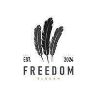 Feather Logo Design Minimalist Template vector