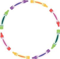 crayon circle frame design back to school teacher vector