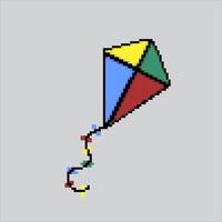 Pixel art illustration Kite. Pixelated Flying Kite. Flying Kite Hobby and Leisure icon pixelated for the pixel art game and icon for website and game. old school retro. vector