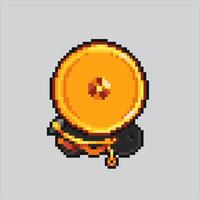 Fully editable Boxing Bell icon illustration pixel art for game development, graphic design, poster and art. vector