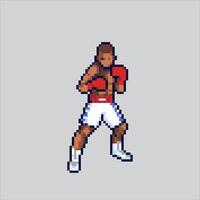 Pixel art illustration Boxing Pose. Pixelated Boxing Pose. Boxing Pose icon pixelated for the pixel art game and icon for website and game. old school retro. vector