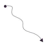 dashed arrows illustration. Dashed lines. Direction, way or pointer png