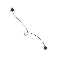 dashed arrows illustration. Dashed lines. Direction, way or pointer png