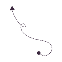dashed arrows illustration. Dashed lines. Direction, way or pointer png