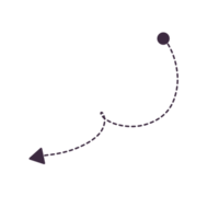 dashed arrows illustration. Dashed lines. Direction, way or pointer png