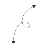 dashed arrows illustration. Dashed lines. Direction, way or pointer png
