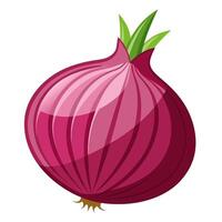 red onion vegetable for cooking meals. A bright element isolated on white for design illustration vector
