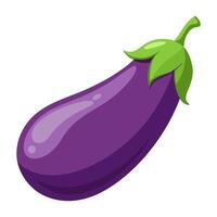 eggplant vegetable for cooking meals. A bright element isolated on white for design. vector