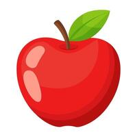 red apple colorful fruit. Modern abstract flat style. Natural tropical fruit. vector