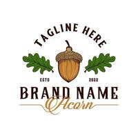 acorn logo. acorn concept in vintage style, for all types of business. vector