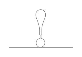 Continuous one line drawing of Exclamation mark premium illustration vector
