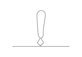 Continuous one line drawing of Exclamation mark premium illustration vector