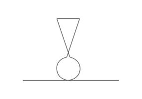 Continuous one line drawing of Exclamation mark premium illustration vector