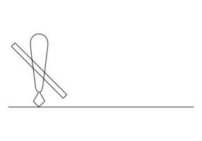 Continuous one line drawing of Exclamation mark premium illustration vector
