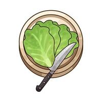 Illustration of cabbage on a cutting board vector