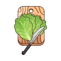 Illustration of cabbage on a cutting board vector