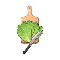 Illustration of cabbage on a cutting board vector