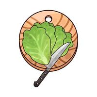 Illustration of cabbage on a cutting board vector