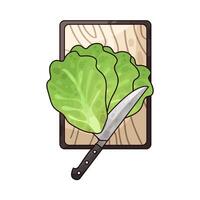 Illustration of cabbage on a cutting board vector