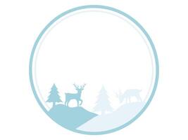 Christmas Deer Tree Frame Background vector