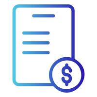 Invoice Outline Gradient Icon vector
