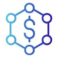 Financial Network Outline Gradient Icon vector