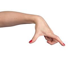A hand with two fingers thumb and index finger demonstrating the size of an extra-large, invisible photo