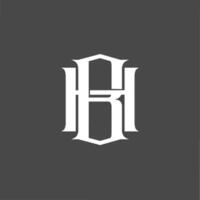 Monogram logo a combination of the letters b and h or the letters h and b vector