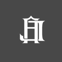 Monogram logo, a combination of the letters a and j or the letters j and a vector