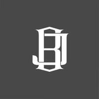 Monogram logo a combination of the letters b and j or the letters j and b vector