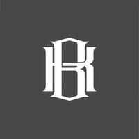 Monogram logo a combination of the letters b and k or the letters k and b vector