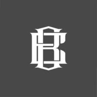 Monogram logo, a combination of the letters b and e or the letters e and b vector