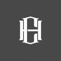 Monogram logo a combination of the letters c and h or the letters h and c vector