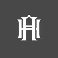 Monogram logo, a combination of the letters a and h or the letters h and a vector