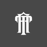 Monogram logo, a combination of the letters a and t or the letters t and a vector