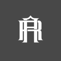 Monogram logo, a combination of the letters a and r or the letters r and a vector