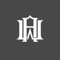 Monogram logo, a combination of the letters a and w or the letters w and a vector
