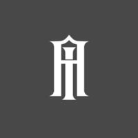 Monogram logo, a combination of the letters a and i or the letters i and a vector
