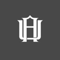 Monogram logo, a combination of the letters a and u or the letters u and a vector