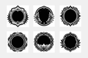 Vintage Artwork Frame Collection with Silhouette Elements vector