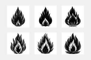Captivating Flame Silhouette Collection for Unique Style vector