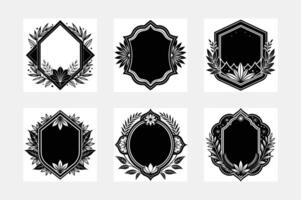 Elegant Vintage Frame Elements Artwork White Background vector
