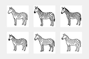 Kids Love This Zebra Line Art Coloring Set vector