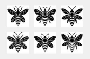 Elegant Bee Silhouette Illustrations for Print and Digital Use vector