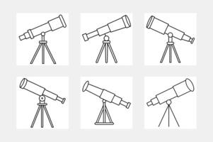 Engaging Telescope Line Art Set for Kids Coloring and Learning Fun vector