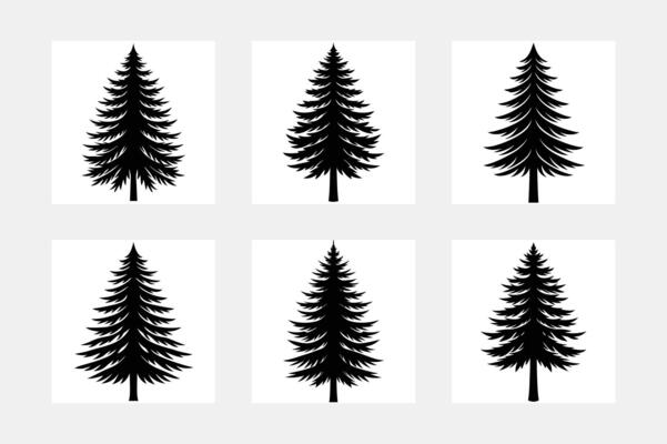 Unique Pine Tree Silhouette Art for Nature Enthusiasts